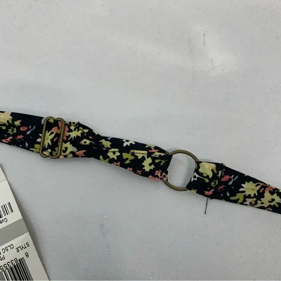 American Rag Halter Top  1X Floral Front Zip Smocked Back Pin Up Y2K Dainty New - Picture 7 of 11